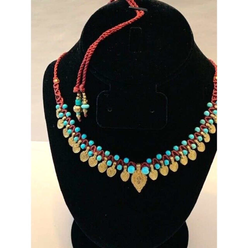 Statement Necklace Handmade Paulina Barcelona OOAK Boho Ethnic Adjustable Spain